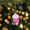 3.5" Pink, White & Gold Cotton Candy Machine Glass Christmas Ornament